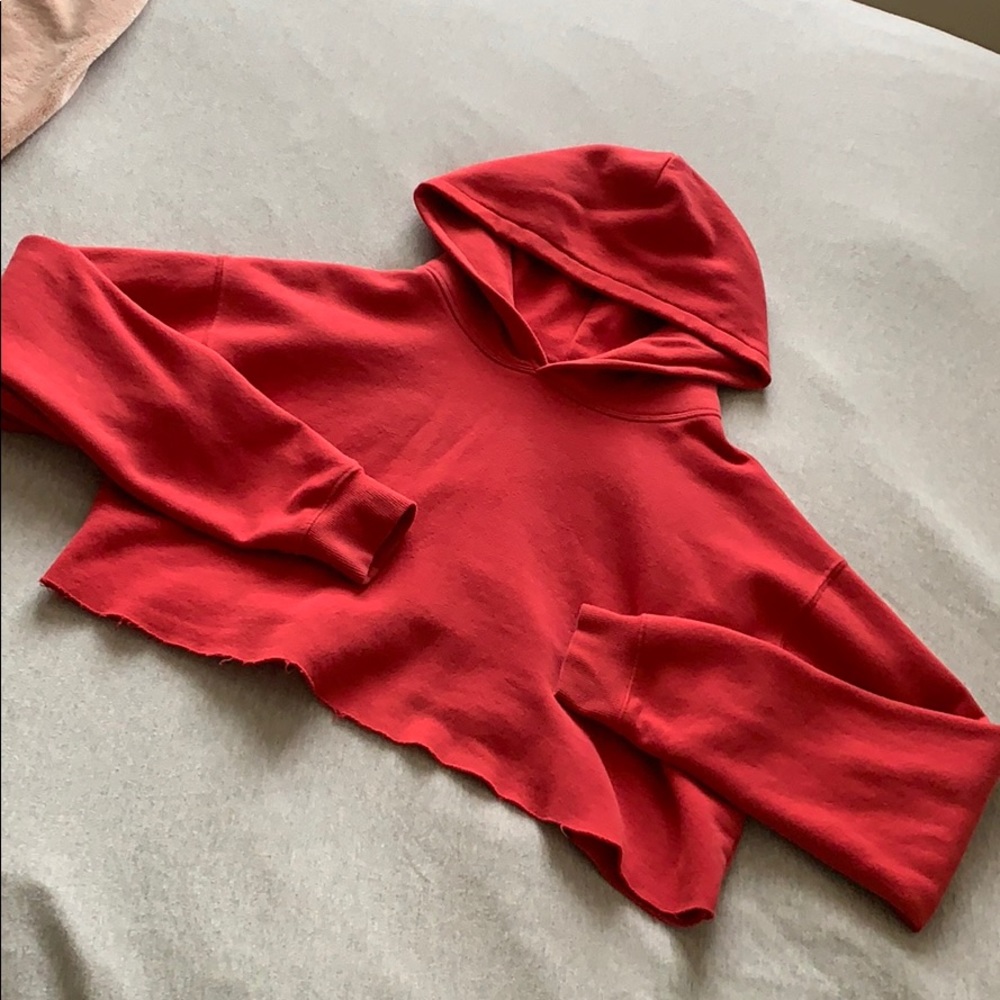 Urban Outfitters Cropped Red Hoodie